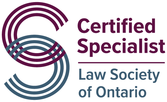 A graphic identifier representing the Certified Specialist program of the Law Society of Ontario. The letters &ldquo;C&rdquo; and &ldquo;S&rdquo; are intertwined with the words &ldquo;Certified Specialist&rdquo; and &ldquo;Law Society of Ontario&rdquo; beside them.